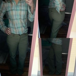 Prana green hiking pants 8 stretch athletic